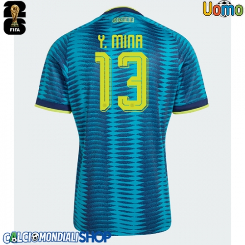 Maglie da calcio Colombia Yerry Mina #13 Seconda Maglia Mondiali 2026  Manica Corta